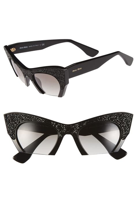 miu miu embellished cat eye sunglasses